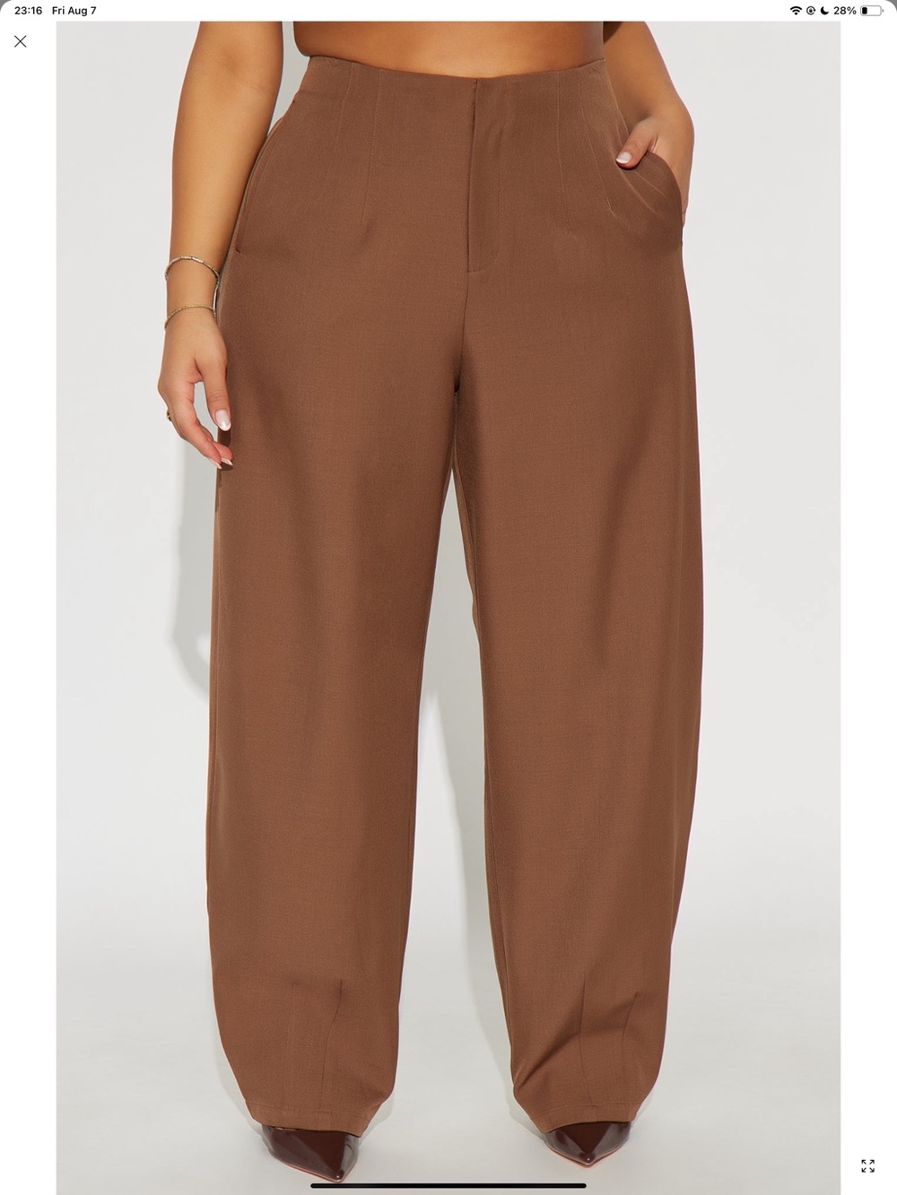 Fashion Nova - Margaret Barrel Trouser Pants 32″